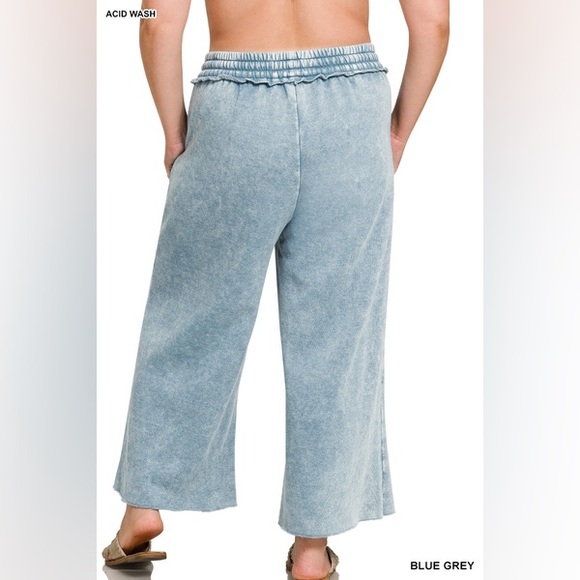 Z21 Zenana C9 PLUS ACID WASH FLEECE SWEATPANTS WITH POCKETS in Black - Picture 5 of 6